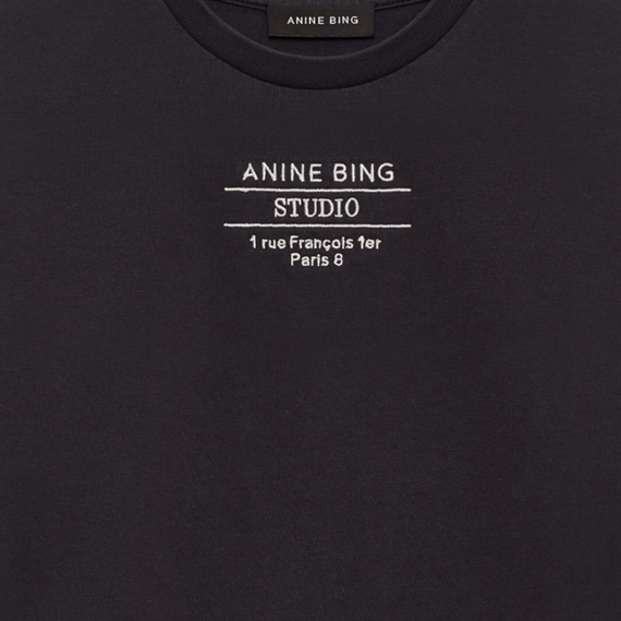 Anine Bing Shelley Studio T-shirt, Vintage Black
